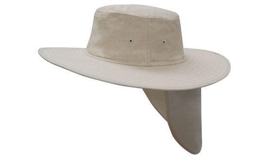 Canvas Sun Hat - Wide Brim with Flap