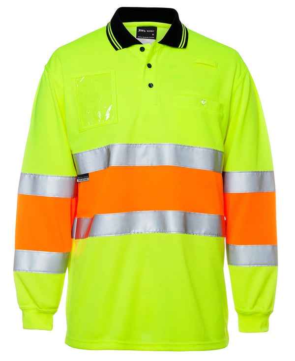 Youth Hi-Vis Bio Motion (Day+Night) Long Sleeve Polo with Reflective Tape