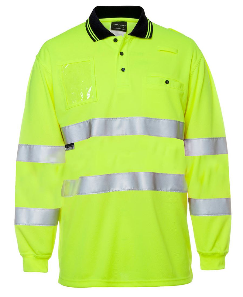 Youth Hi-Vis Bio Motion (Day+Night) Long Sleeve Polo with Reflective Tape