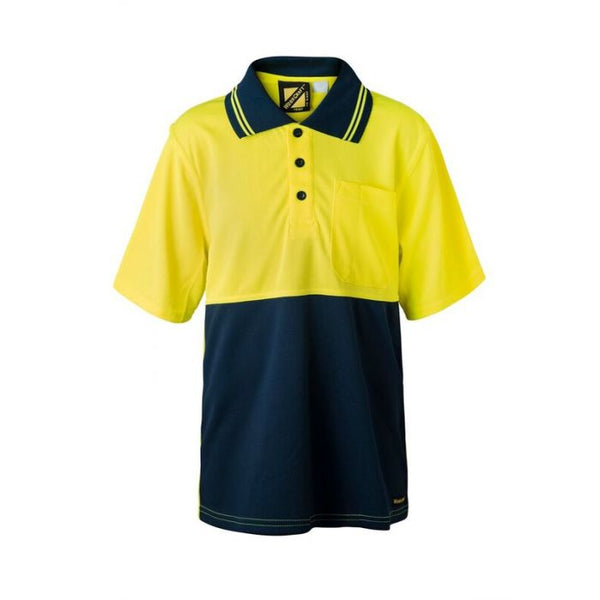 Kids Hi Vis Two Tone Short Sleeve Polo with Pocket