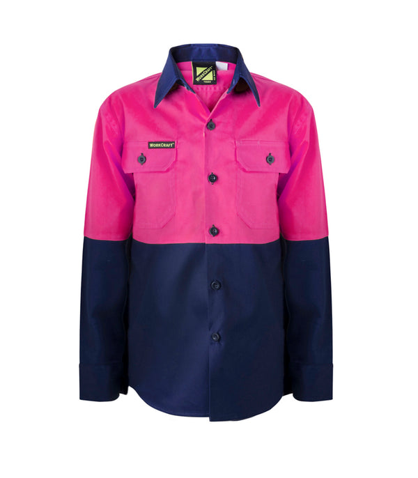 Kids Hivis Two Tone Shirt - Long Sleeve