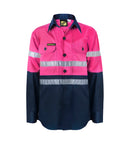 Kids Hivis Two Tone Shirt Long Sleeve - Taped